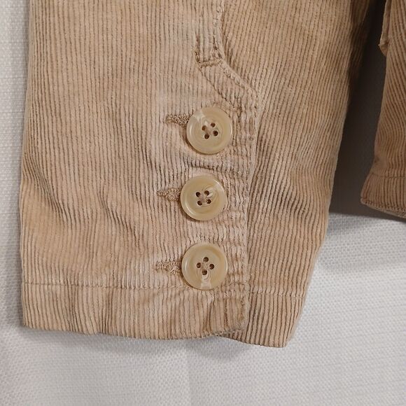 ST. JOHN'S BAY CORDUROY CREAMY BEIGE BLAZER LARGE BUTTON DOWN CLOSURE & POCKETS - Picture 11 of 15
